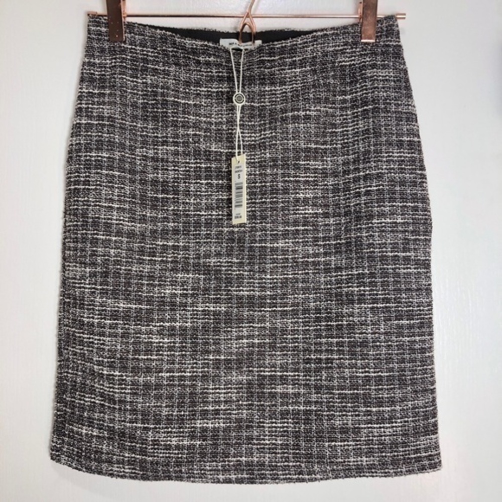 MAX Studio Brown Textured Tweed Skirt Size S